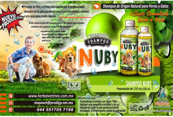 Shampoo Herbal Para Mascotas Nuby Vetnat 500 ml